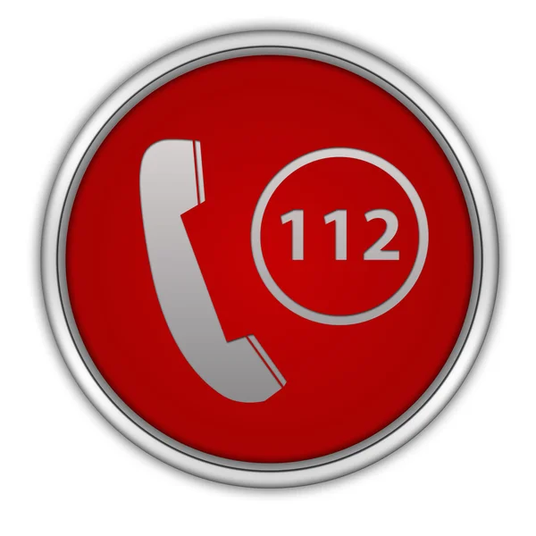 112 okrągła ikona na białym tle — Zdjęcie stockowe