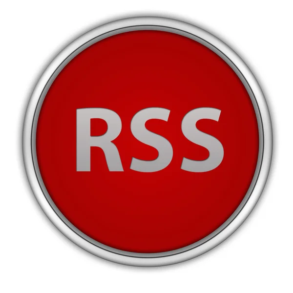 RSS circular icon on white background — Stock Photo, Image