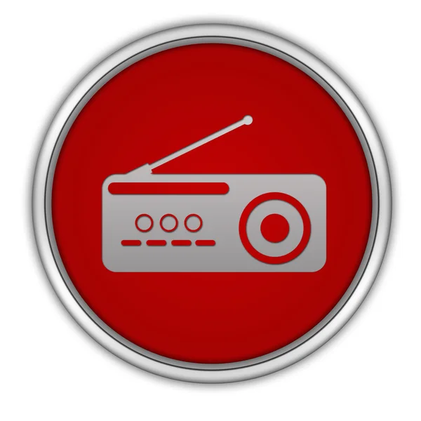 Радио круговая иконка на белом фоне — стоковое фото