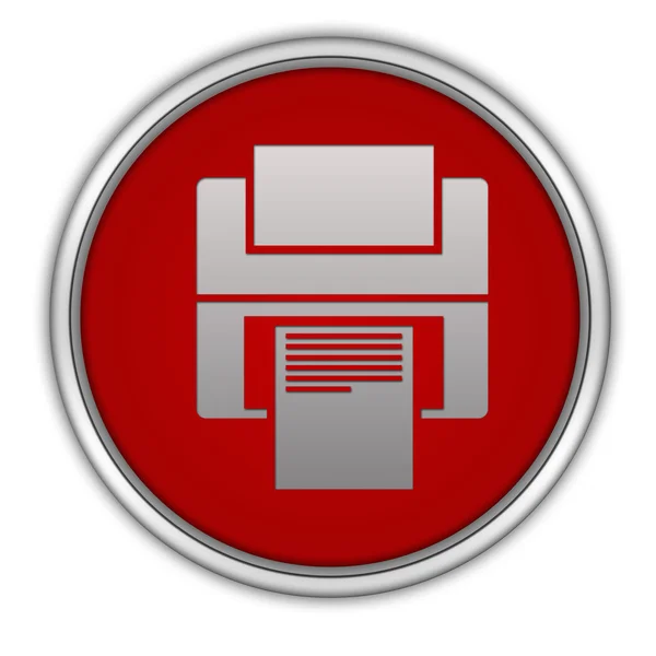 Imprimir icono circular sobre fondo blanco — Foto de Stock