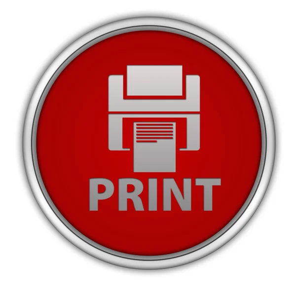 Print circular icon on white background — Stock Photo, Image