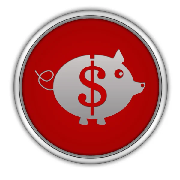 Dollar pig circular icon on white background — Stock Photo, Image