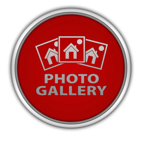 Photo gallery circular icon on white background — Stock Photo, Image