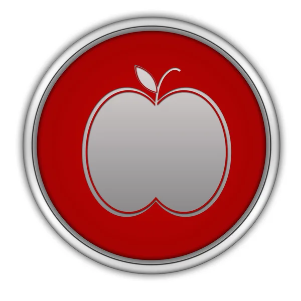 Kulatá ikona Apple na bílém pozadí — Stock fotografie