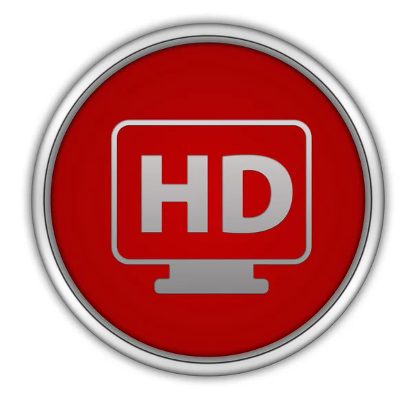 Beyaz arka plan üzerinde HD dairesel simgesi — Stok fotoğraf