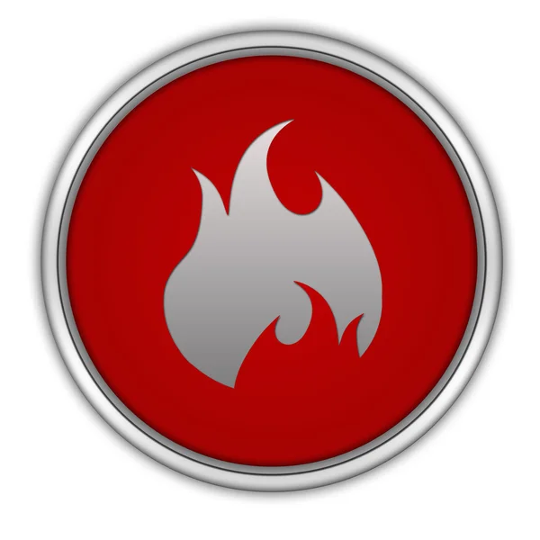 Feuer kreisförmige Symbol auf weißem Hintergrund — Stockfoto