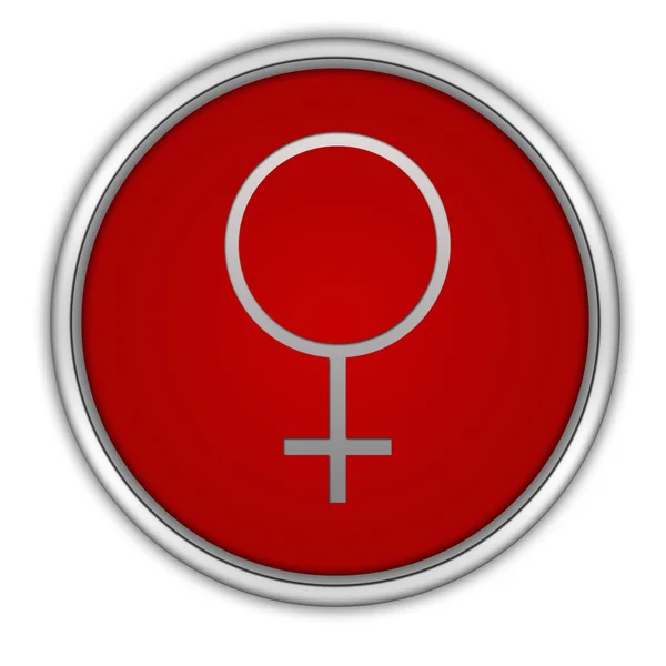Круглая женская икона на белом фоне — стоковое фото