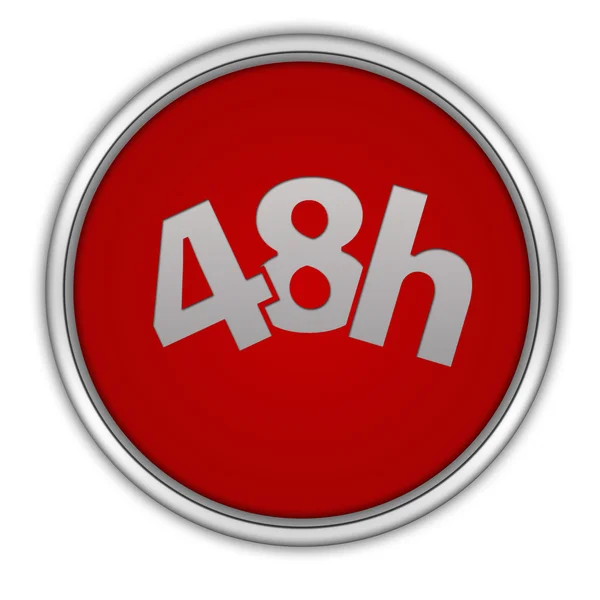 Okrągła ikona 48 godzin na białym tle — Zdjęcie stockowe