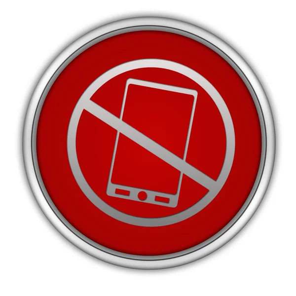 Telefoon verbod circulaire pictogram op witte achtergrond — Stockfoto