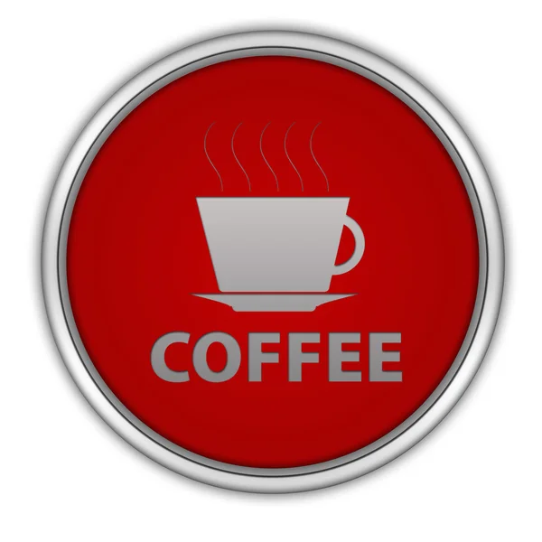 Koffie circulaire pictogram op witte achtergrond — Stockfoto