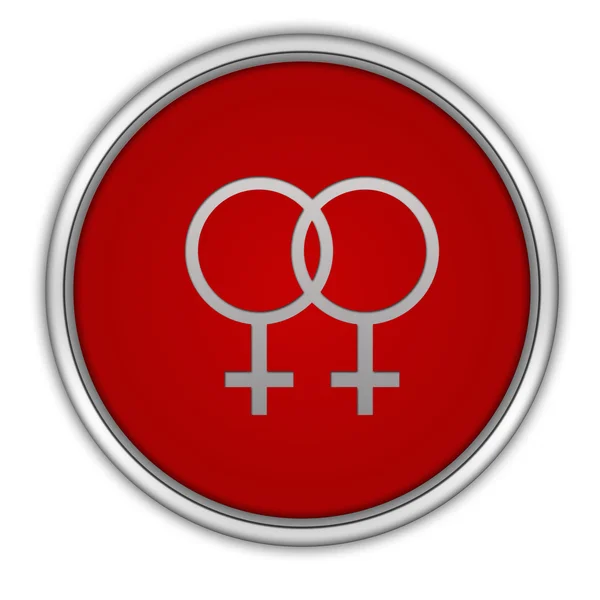 Lesbické kulatá ikona na bílém pozadí — Stock fotografie