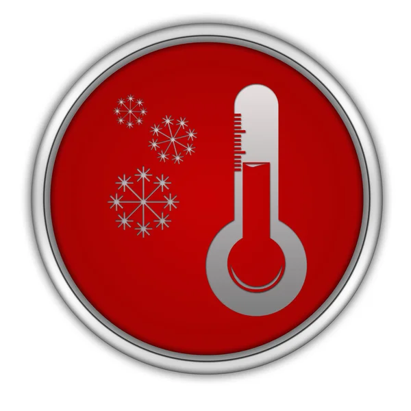 Schnee kreisförmiges Symbol auf weißem Hintergrund — Stockfoto