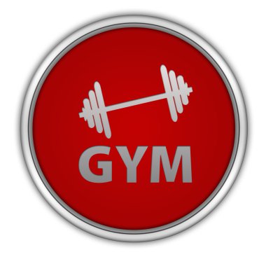 Beyaz arka plan üzerinde dairesel simge spor salonu