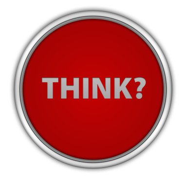 Beyaz arka plan üzerinde dairesel simgesi düşünüyorum