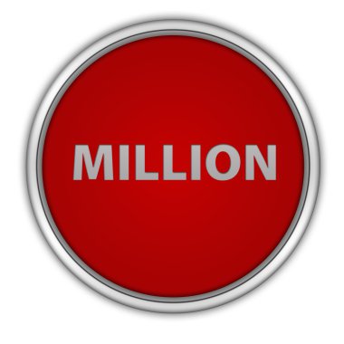 Beyaz arka plan üzerinde milyon dairesel simgesi