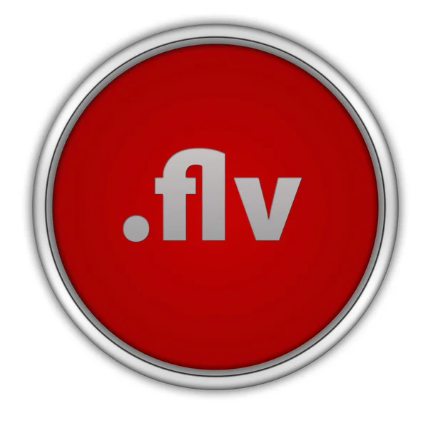 .flv kreisförmiges Symbol auf weißem Hintergrund — Stockfoto