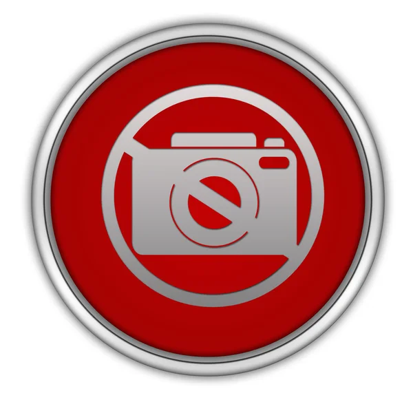 Verbod schieten circulaire pictogram op witte achtergrond — Stockfoto