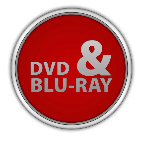 Круговая иконка Dvd и bluray на белом фоне — стоковое фото