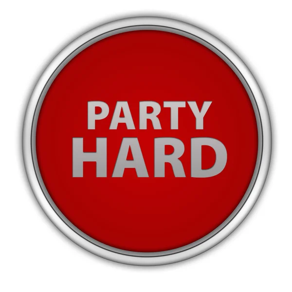 Party hard circular icon on white background — Stock Photo, Image