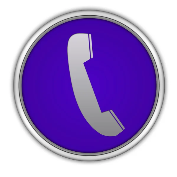 Telefon kör alakú ikon fehér háttér — Stock Fotó