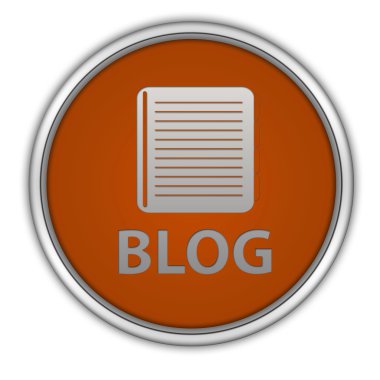 Beyaz arka plan üzerinde blog dairesel simgesi