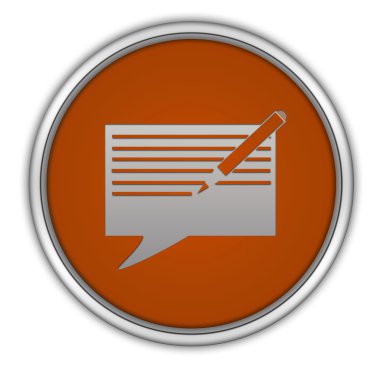 Beyaz arka plan üzerinde yeni ileti dairesel simgesi