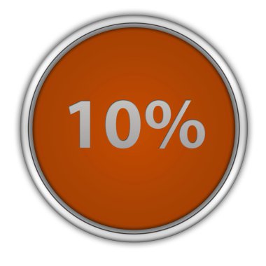 Beyaz arka plan üzerinde % 10'unu dairesel simgesi