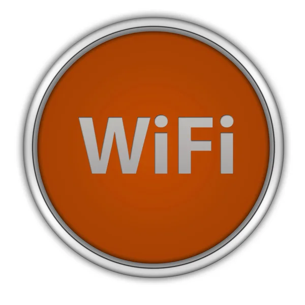 Ícone circular wifi no fundo branco — Fotografia de Stock