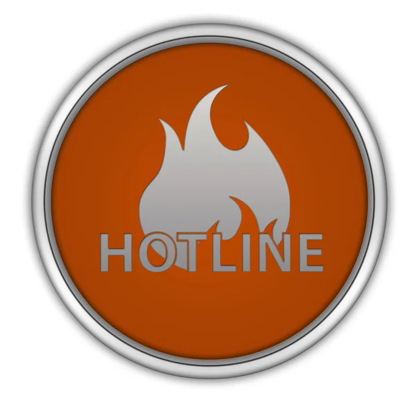 Hotline κυκλική εικόνα σε άσπρο φόντο — Φωτογραφία Αρχείου
