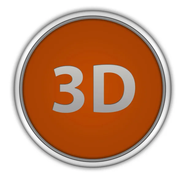 3D okrągła ikona na białym tle — Zdjęcie stockowe