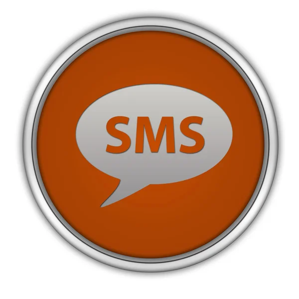 Sms circular icon on white background — Stock Photo, Image