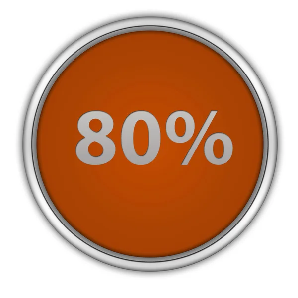 Eighty percent circular icon on white background — Stock Photo, Image