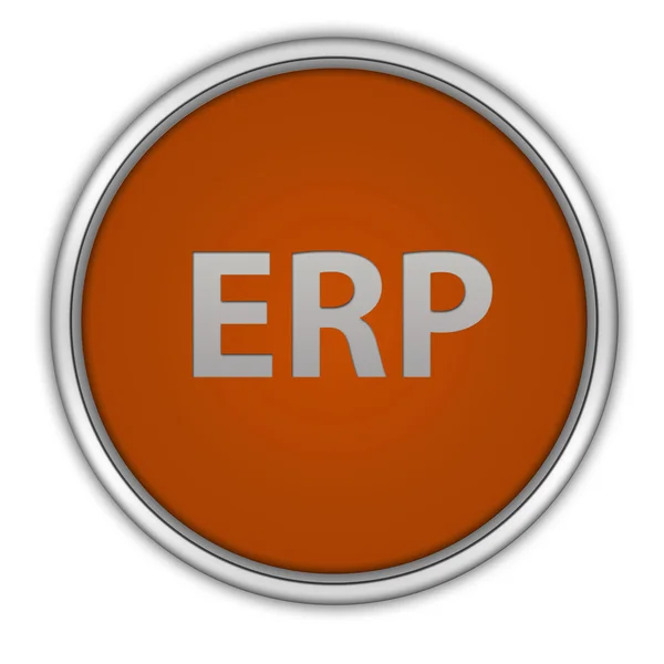 白い背景の上の Erp 円形アイコン — ストック写真