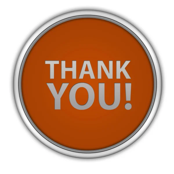 Thank you circular icon on white background — Stock Photo, Image