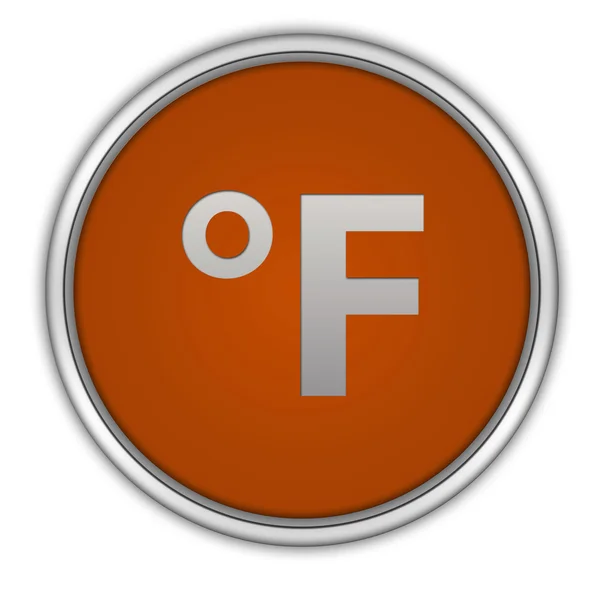 Fahrenheit okrągła ikona na białym tle — Zdjęcie stockowe