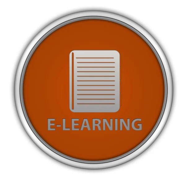 E-learning κυκλική εικόνα σε άσπρο φόντο — Φωτογραφία Αρχείου