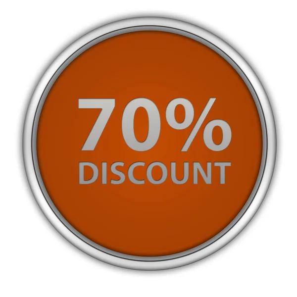 Discount seventy percent circular icon on white background — Stock Photo, Image