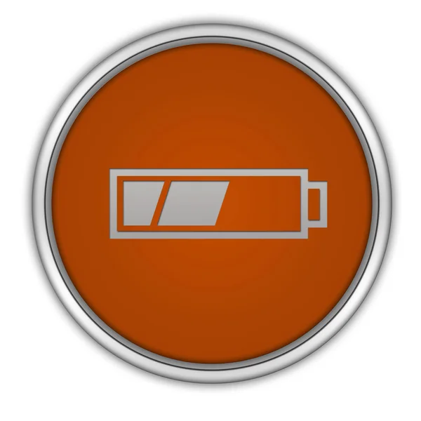 Круговая иконка батареи на белом фоне — стоковое фото