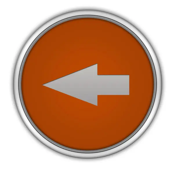 Kreisförmiges linkes Pfeil-Symbol auf weißem Hintergrund — Stockfoto