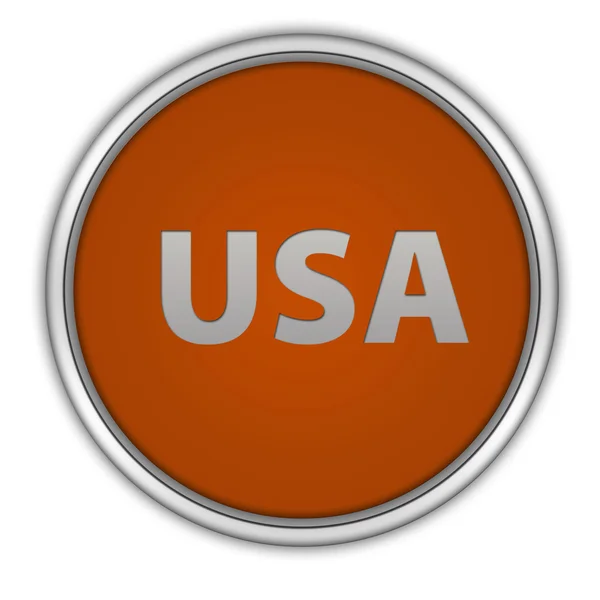 Kulatá ikona USA na bílém pozadí — Stock fotografie