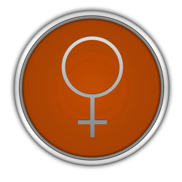 Female circular icon on white background — Stock Photo, Image