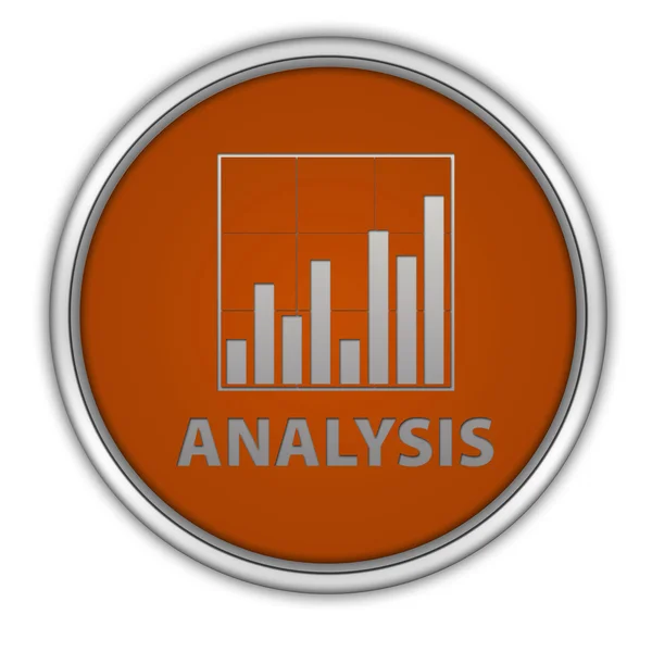 Data analys cirkulär ikonen på vit bakgrund — Stockfoto