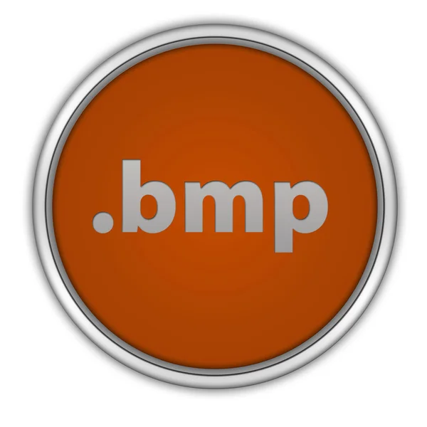 .bmp kreisförmiges Symbol auf weißem Hintergrund — Stockfoto