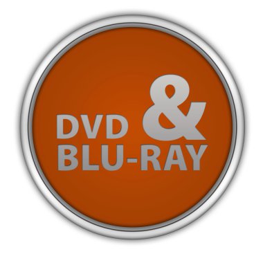 Beyaz arka plan üzerinde DVD ve bluray dairesel simgesi