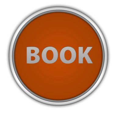 Beyaz arka plan üzerinde kitap dairesel simgesi