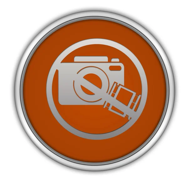 Ban shooting circular icon on white background — Stock Photo, Image