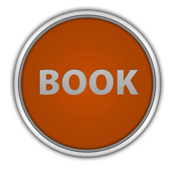 Kulatá ikona knihy na bílém pozadí — Stock fotografie