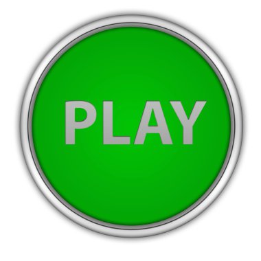 dairesel simgesi beyaz arka plan üzerinde oynamak