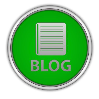 Beyaz arka plan üzerinde blog dairesel simgesi