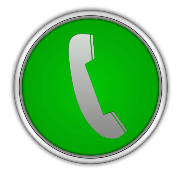 Telefon kör alakú ikon fehér háttér — Stock Fotó
